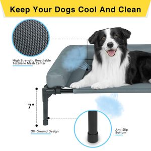 Lit pour animaux de compagnie portable Petdom avec coussin amovible en maille respirante lavable et pieds antidérapants, lit surélevé rafraîchissant pour chien - Product Image 3