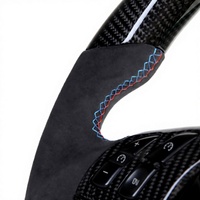Volant de course en fibre de carbone pour BMW Série 3 E46 M3, 375 mm, sans rayons, modification directe usine, 2001-2017
