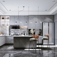 Ensemble complet d'armoires de cuisine Lesso Home de haute qualité, vente directe usine, incluant un placard de rangement et des armoires de cuisine pour villa