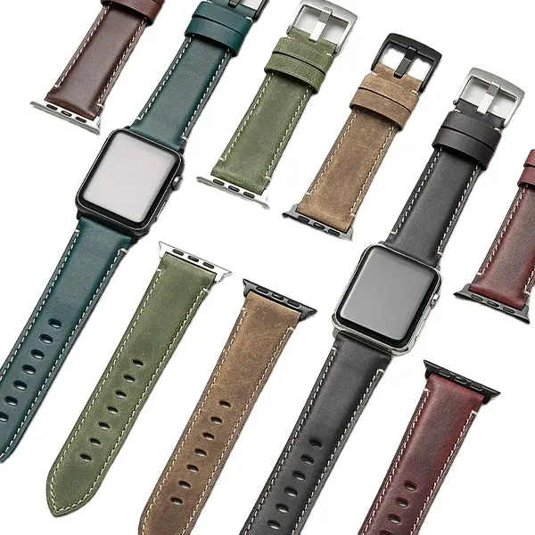 Bracelets de montre en cuir personnalisés OEM de remplacement pour les montres générales et les montres Apple