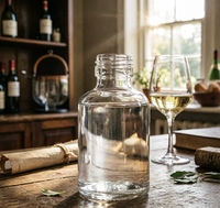 Bouteille de vin en verre ronde mini Sishang 100 ml avec couvercles et étiquettes pour une utilisation multi-scènes
