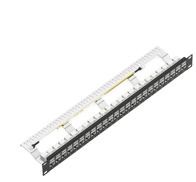 ZHEFAN STP Network CAT 7 Patch Panel Rack Mounted Directly inserted RJ45 keystone jack