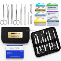 Ensemble d'instruments chirurgicaux vétérinaires de qualité supérieure, 20 pièces, en acier inoxydable, autoclavables, outils de dissection, ciseaux, hémostatiques, pinces