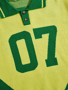 Maßgefertigtes Jacquard-Logo Herren Sommer Strick-Oberteil 100% Baumwolle Locker Sitzendes Strick-<span class=keywords><strong>Polo</strong></span> Kurzarm für Männer - Product Image 3