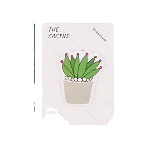 Custom Business Office Reminder Die Cut Kawaii Cactus Paper Binding Refill Cactus Sticky Note