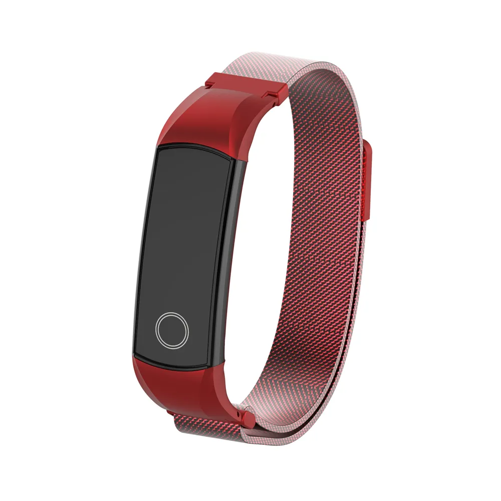 ODM HOLDMI 7083 series factory price red color milanese magnetic SS watch band for HUAWEI honor band 4