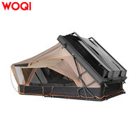 Tente de toit WOQI en aluminium à coque rigide, grande capacité, double couche, trois saisons, pour véhicules, protection contre la pluie, camping, pour plusieurs personnes