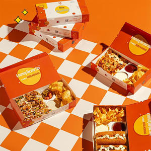 Boîtes d'emballage alimentaire en carton biodégradable écologiques jetables personnalisées pour les frites, les kebabs, les grillades <span class=keywords><strong>de</strong></span> <span class=keywords><strong>viande</strong></span> - Product Image 2