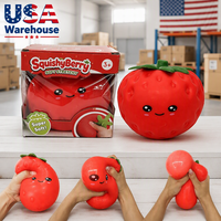 Jouets sensoriels Squishies géants Kawaii anti-stress en forme de fraise en TPR pour enfants, vente en gros depuis l'entrepôt américain