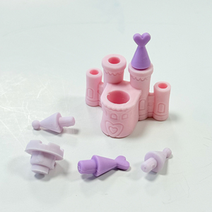 Juego de papelería novedoso más vendido para niñas, <span class=keywords><strong>Castillo</strong></span> de ensueño rosa con hermoso unicornio, Juego de lápices de goma personalizable - Product Image 3