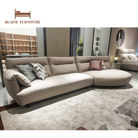 BLAINE Original 211 Modernes Ecksofa Echtes Leder Massivholzrahmen Schaumstoffgefüllt Villa Wohnzimmer Sofa-Set