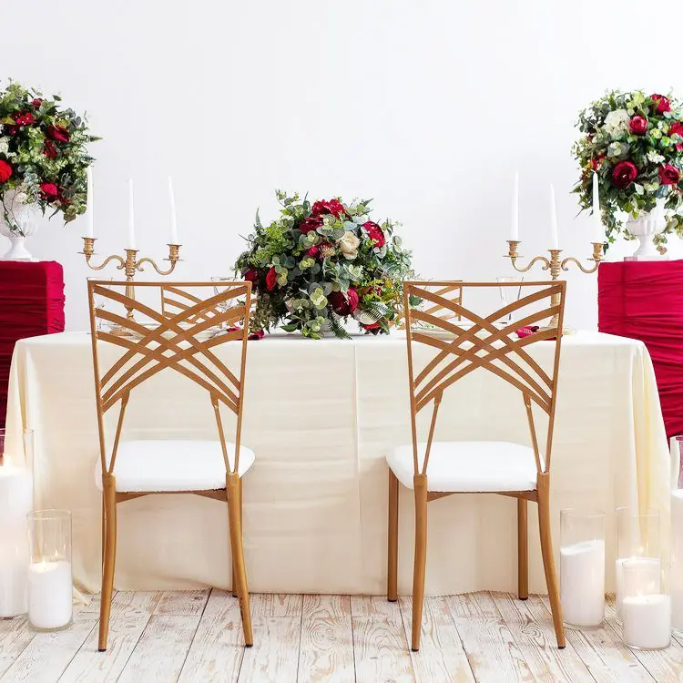 Precio de fábrica, sillas de Metal portátiles apilables, sillas de boda Chiavari Tiffany, sillas de boda al por mayor para banquetes, eventos, fiestas