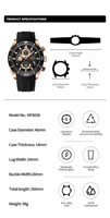 Montres à quartz pour hommes NAVIFORCE 8038 RGBB, marque tendance avec date, montres de sport OEM, aiguilles lumineuses, chronographe