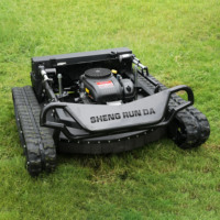 Tondeuse à gazon professionnelle sur chenilles à essence 22 CV, télécommandée, coupe-herbe 900 mm pour la coupe de gazon et le défrichement commerciaux