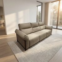 Ensemble de canapés sectionnels modernes en cuir, inclinables et extensibles, avec assise convertible et rembourrage capitonné en éponge, pour appartements et hôtels