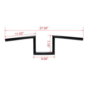 Manillar AOCHUANG de 1 pulgada de altura y 8 pulgadas de ancho sin orificios, compatible con Black XF161063-B-6 - Product Image 2