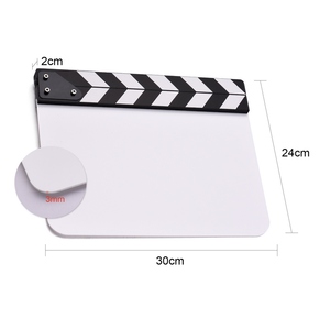 30*24cm/ 12 * 9in <span class=keywords><strong>Film</strong></span> Acrylique Clapboard Movie Directors Clapper Board Slate Cut Action Scene Blank <span class=keywords><strong>Clap</strong></span> Board Dry Erase - Product Image 1