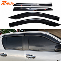 Visera para Ventana con Diseño de Fibra de Carbono y Logotipo GR para Hilux 2016+ Revo Rocco, Deflector Lateral para Ventana de Auto, Protector Contra la Lluvia