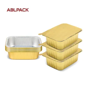 ABL PACK Großhandel Custom High Quality 1800ml PET Rechteck zum Mitnehmen Aluminium folie Lunchbox Schüssel Verpackung Lebensmittel behälter Tablett