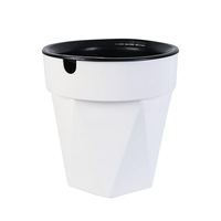 Meixuan Grand pot de fleurs auto-arrosant et respirant pour personnes paresseuses, blanc, sur pied, en résine PP, minimaliste