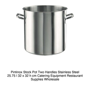 Marmite en acier inoxydable avec 2 poignées Ø 32 cm H 32 cm, 25,75 L Pintinox - Product Image 2
