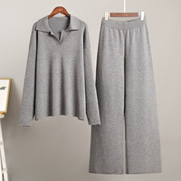Vente en gros de pulls populaires personnalisés à la mode de grande taille pour femmes pantalons en laine cachemire et pull en laine ensemble deux pièces populaire