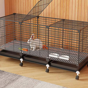 Cage d'élevage de lapins cochons hollandais extra large motif solide toilette automatique en plastique pour le nettoyage des excréments à usage domestique - Product Image 1