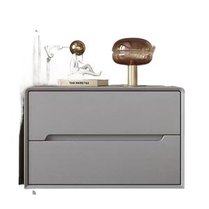 Mesita de noche moderna color crema con 2 cajones y gabinete de almacenamiento para dormitorio, diseño ensamblado - Product Image 5