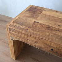 Mesa Consola de Madera Maciza Estilo Wabi-Sabi, Geométrica, Multifuncional para Entrada, Pasillo o Sala de Estar, Mueble de Madera Natural