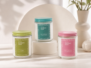 Bougie parfumée en cire de soja dans un bocal en verre, senteurs citron vert, menthe fraîche, fraise, aromathérapie, faite à la main, style moderne minimaliste, durée de combustion de 20 à 40 heures - Product Image 1