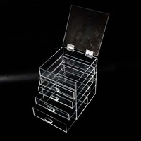Organizador de Exhibición de Joyería Acrílico Transparente de Estilo Moderno Personalizado, Cajas de Regalo de Anillo de Pendiente Ecológico, Cajón de Almacenamiento para