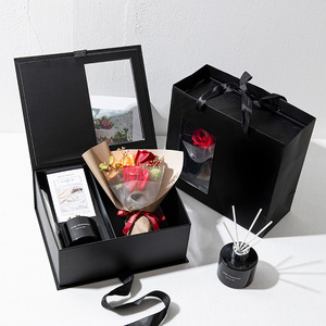 Custom Made Eco-Friendly Transparent Window <b>Gift</b> <b>Box</b> Magnetic Closure Reusable for Valentine's Day Birthday <b>Wedding</b> Custom - Product Image 2