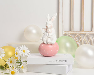 Decorazioni pasquali europee graziose decorazioni in resina di coniglio resuscitato decorazione da tavolo per la casa regalo di Pasqua - Product Image 6