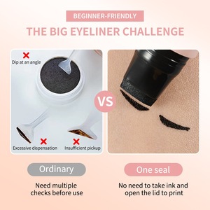 <span class=keywords><strong>Eyeliner</strong></span> tampon intégré double ailette waterproof - Résistant à la transpiration et longue tenue, facile à utiliser pour les débutants, <span class=keywords><strong>pochoir</strong></span> de maquillage rapide - Product Image 6