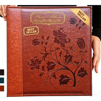 Álbum de Fotos de Cuero PU Grabado de 12 Pulgadas con Páginas Autoadhesivas, Álbum Familiar para Bodas, Gran Venta, Alta Calidad, Personalizable