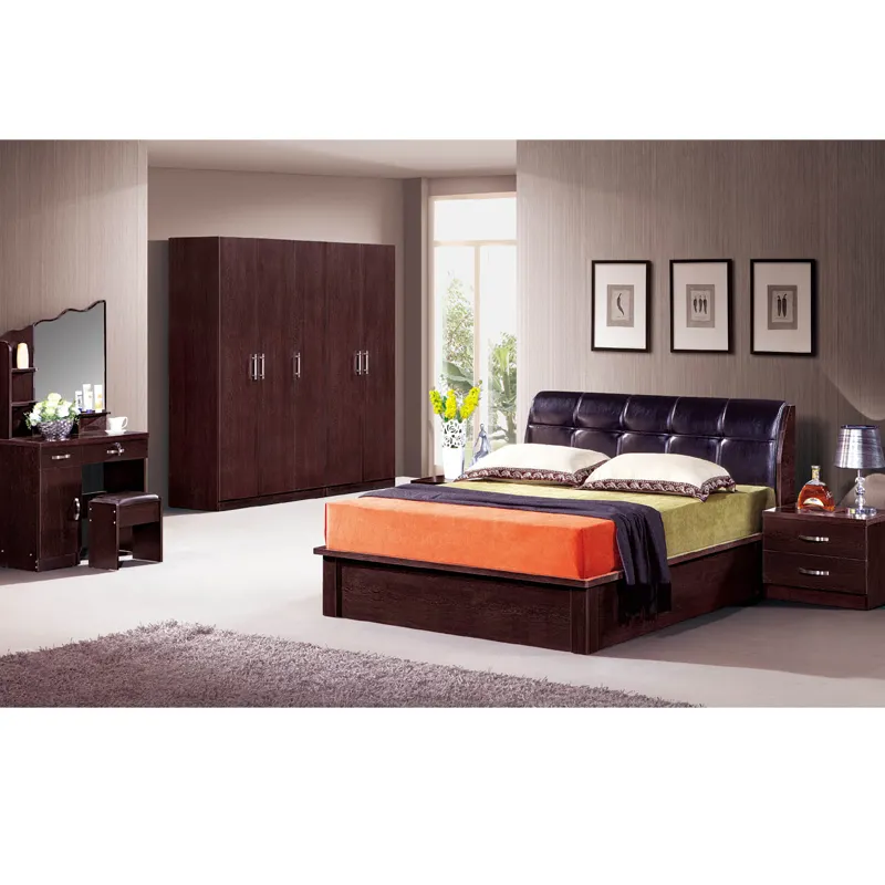Black Wooden Modern Bedroom Set Furniture