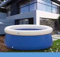 Großer Runder Aufblasbarer Swimmingpool, 3,85m³ Fassungsvermögen Kinder- und Erwachsenenpool für Garten-Sommerwasserspaß