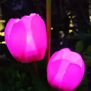 Simulation Tulip Lights Lotus Flower Lamp Decoration Lawn Light Garden Ground Landscape Lamp Sunflower Lily Rose LED Carton 97