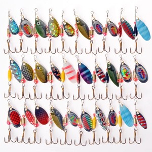 Conjunto de Señuelos de Pesca con anzuelo triple, cebo de Metal compuesto de lentejuelas, Lucio, trucha, pez, giratorio <span class=keywords><strong>Artificial</strong></span>, 30 tipos - Product Image 1
