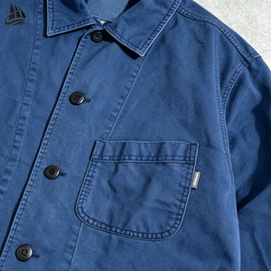 OEM Vintage Cotton Twill <strong>Chore</strong> <strong>Jacket</strong> for Men French Workwear with Button Decoration Breathable Plus Size for Autumn Season - Product Image 3