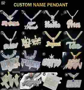 Colgante con Inicial de Letra de Diamante Personalizado, Cadena de Eslabones Colgante con Nombre de Moissanita de Plata 925 - Product Image 3