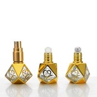 En stock – Flacon de parfum de luxe en verre doré de 8 ml, vide, pour huiles essentielles, avec applicateur roll-on et vaporisateur, portable, idéal pour cadeau, vente en gros