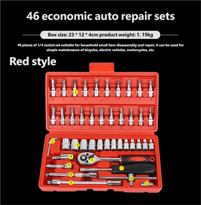 46Pcs Kết Hợp Cứng Trường Hợp Sửa Chữa Xe Công Cụ Thiết Lập Tay-Powered Ratchet Cờ Lê Ổ Cắm Cho Thiết Bị Nhà Xe Máy OEM - Product Image 3