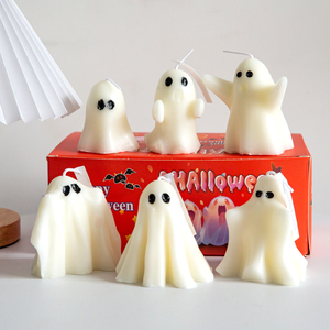Velas Aromáticas con Forma de Fantasma Blancas para Regalo, Decoración de Halloween para el Hogar, Velas para Fiestas, Decoración de Mesa para Dormitorio - Product Image 1