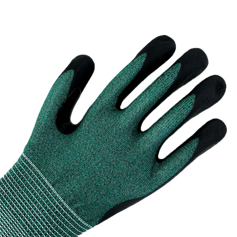 NMSHIELD 18 ölçer A2 Anti Cut endüstriyel inşaat mikro köpük nitril eldiven başparmak eyer ile çalışmak için Work koruyucu eldiven