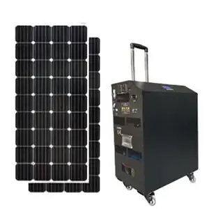 带电池板的所有一体太阳能系统便携式太阳能系统12v 500w太阳能套件存储系统，带电池