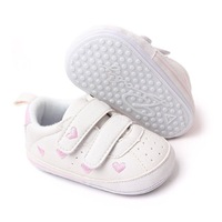 Chaussures de marche premiers pas mi-mollet antidérapantes en caoutchouc blanc pour bébés printemps/automne 0-1 an - Fermeture