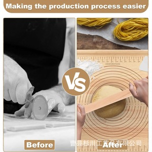 Wooden Pastry Board 14x18 Inches With Measurements For Baking And <b>Rolling</b> Dough - Product Image 3