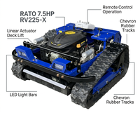 RATO RV225-X Falciatrice Cingolata Telecomandata con Motore a Benzina da 7.5HP, Decespugliatore per Pendenze, Attrezzatura Pesante Cingolata, Vendita all'Ingrosso