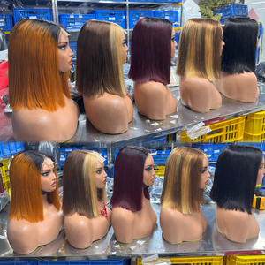 Precio barato Venta caliente hueso recto Bob pelucas brasileñas pelucas frontales de cabello humano doble dibujado transparente HD peluca con malla frontal completa - Product Image 2
